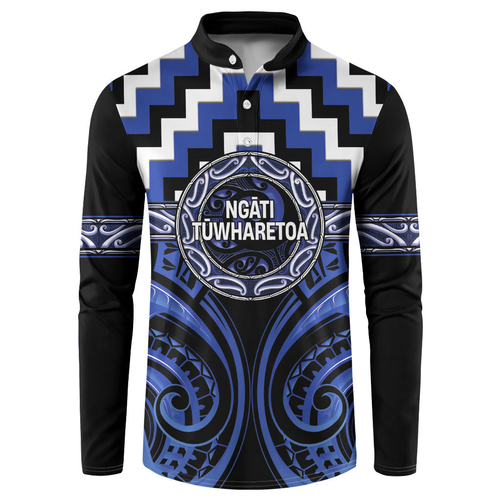 Aotearoa Ngati Tuwharetoa Personalised Button Sweatshirt Maori Iwi Poutama Puhoro Tattoo