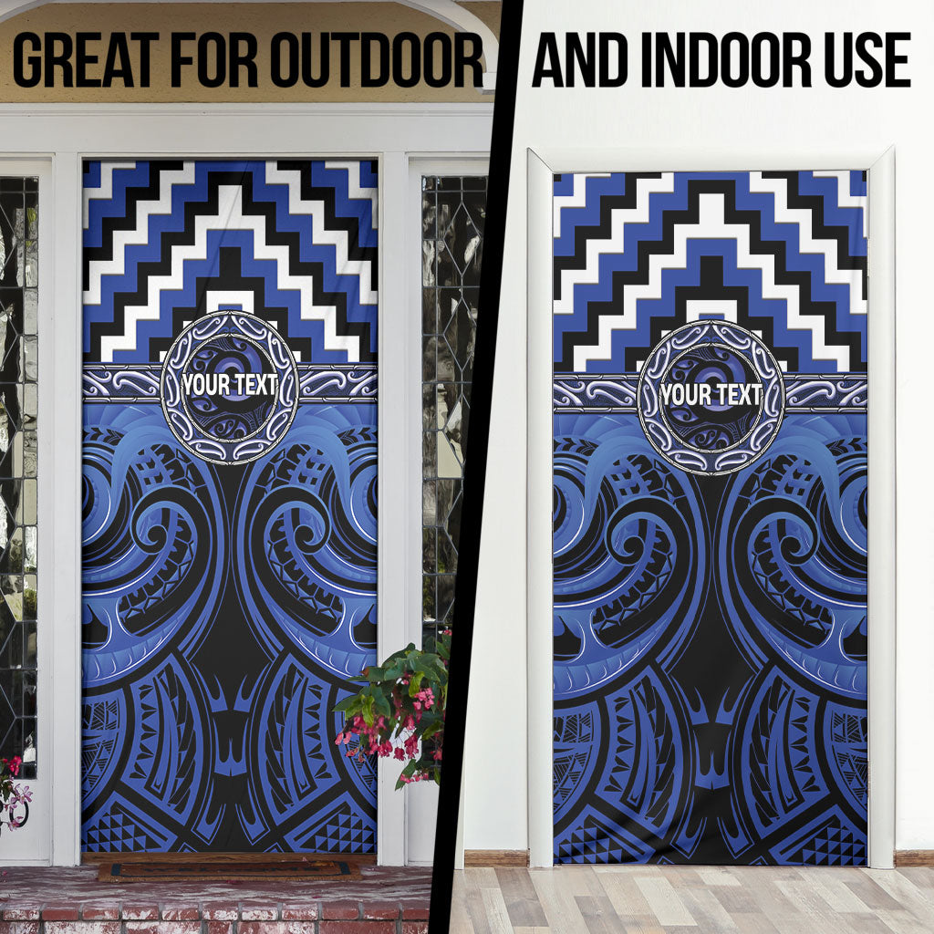 Aotearoa Ngati Tuwharetoa Personalised Door Cover Maori Iwi Poutama Puhoro Tattoo LT14 - Polynesian Pride