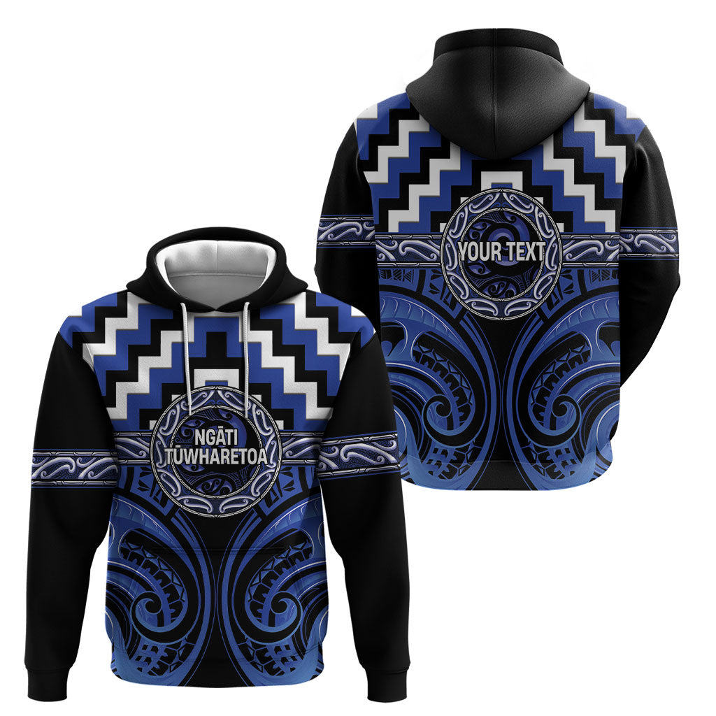 Aotearoa Ngati Tuwharetoa Personalised Hoodie Maori Iwi Poutama Puhoro Tattoo LT14 - Polynesian Pride