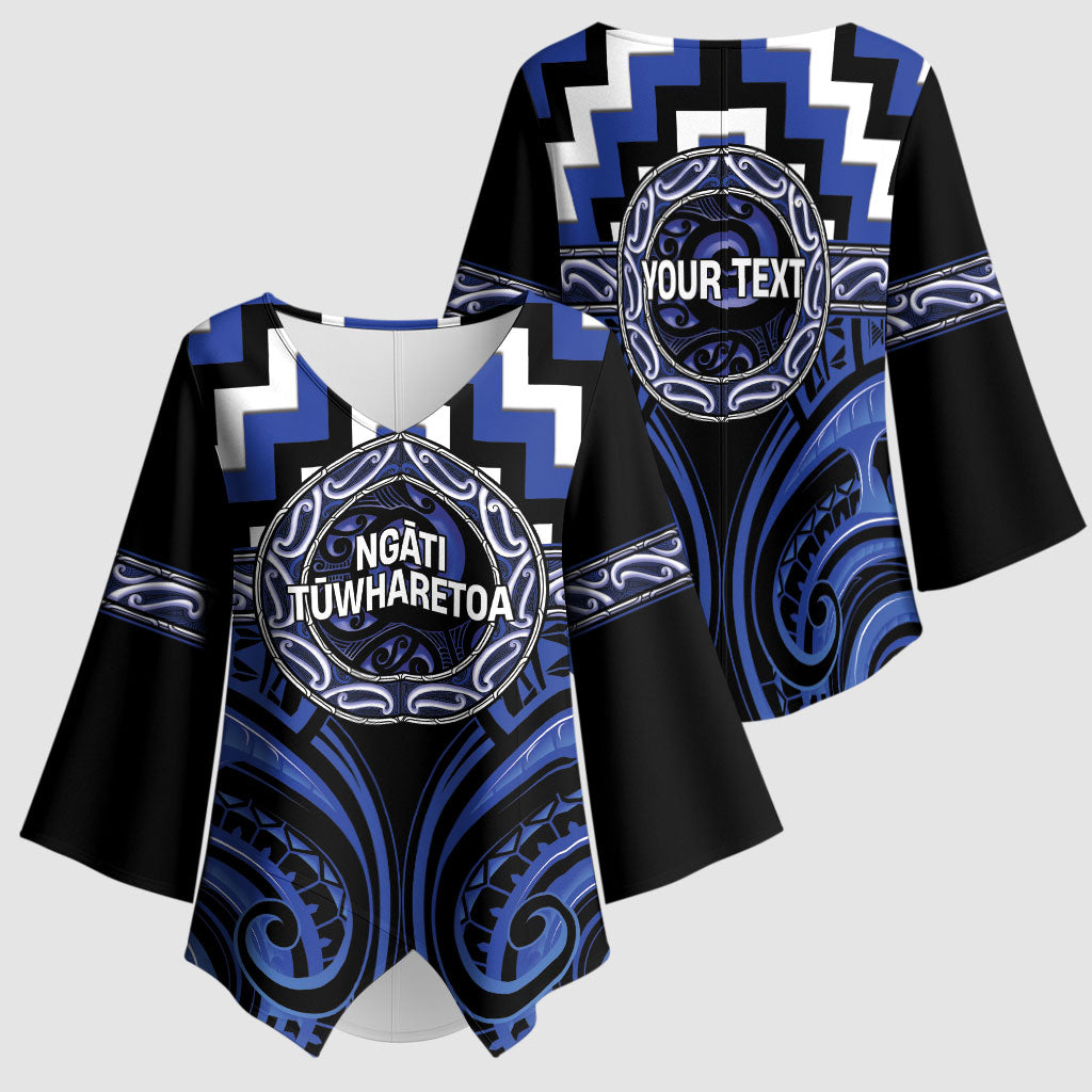 Aotearoa Ngati Tuwharetoa Personalised Kimono Sleeve Blouse Maori Iwi Poutama Puhoro Tattoo LT14 - Polynesian Pride
