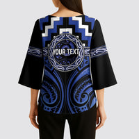 Aotearoa Ngati Tuwharetoa Personalised Kimono Sleeve Blouse Maori Iwi Poutama Puhoro Tattoo LT14 - Polynesian Pride