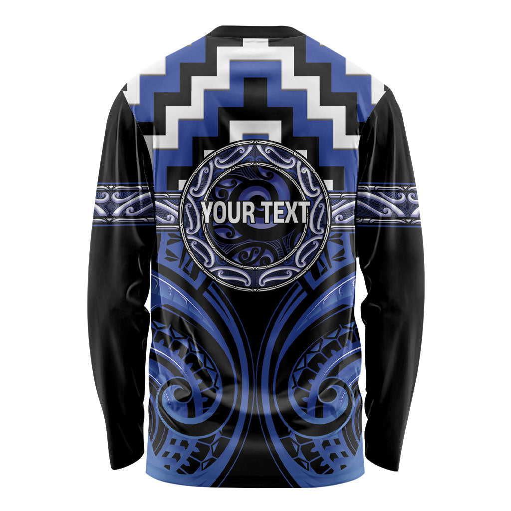 Aotearoa Ngati Tuwharetoa Personalised Long Sleeve Shirt Maori Iwi Poutama Puhoro Tattoo LT14 - Polynesian Pride
