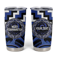 Aotearoa Ngati Tuwharetoa Personalised Tumbler Cup Maori Iwi Poutama Puhoro Tattoo LT14 Blue - Polynesian Pride