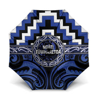 Aotearoa Ngati Tuwharetoa Umbrella Maori Iwi Poutama Puhoro Tattoo LT14 One Size Folded 11.42 inch Opened Diameter 37.4 inch Blue - Polynesian Pride