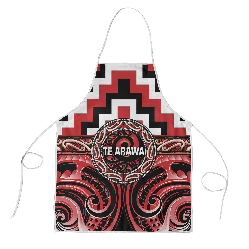 Aotearoa Te Arawa Apron Maori Iwi Poutama Puhoro Tattoo LT14 Red - Polynesian Pride