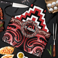 Aotearoa Te Arawa Apron Maori Iwi Poutama Puhoro Tattoo LT14 Red - Polynesian Pride