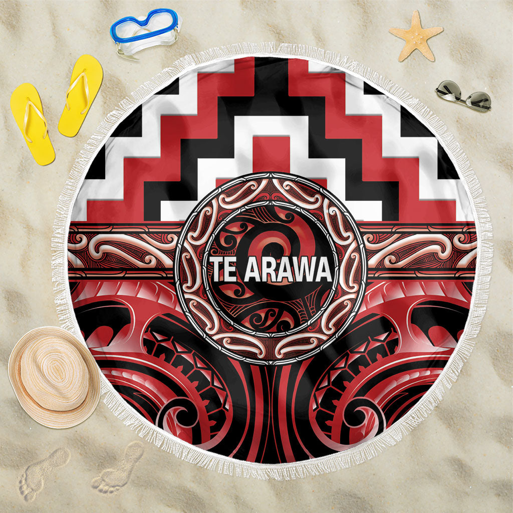 Aotearoa Te Arawa Beach Blanket Maori Iwi Poutama Puhoro Tattoo