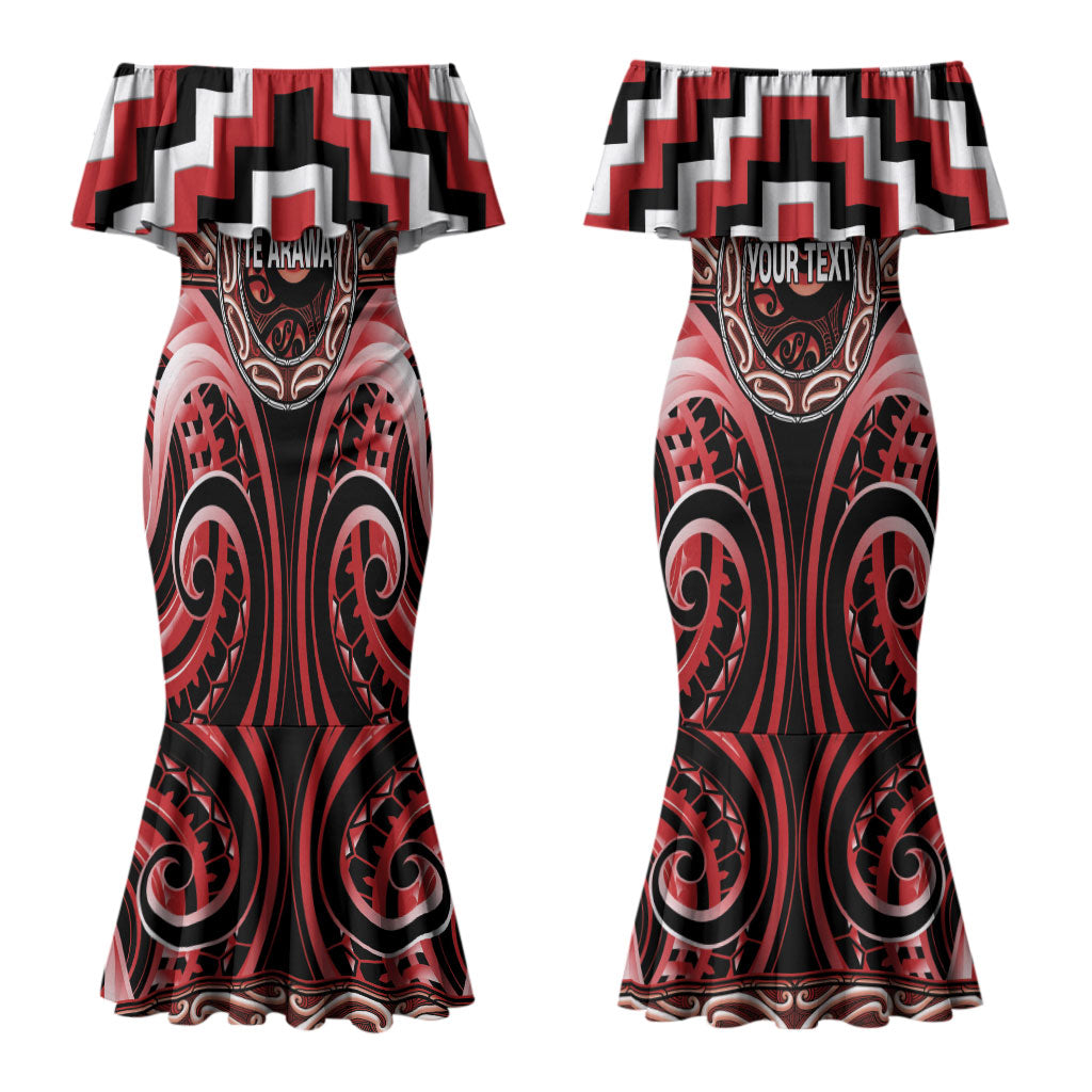 Aotearoa Te Arawa Personalised Couples Matching Mermaid Dress and Hawaiian Shirt Maori Iwi Poutama Puhoro Tattoo LT14 - Polynesian Pride