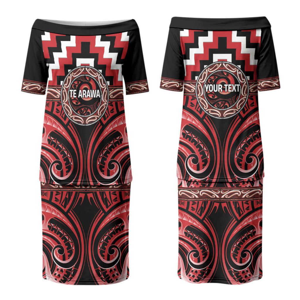 Aotearoa Te Arawa Personalised Couples Matching Puletasi and Hawaiian Shirt Maori Iwi Poutama Puhoro Tattoo LT14 - Polynesian Pride