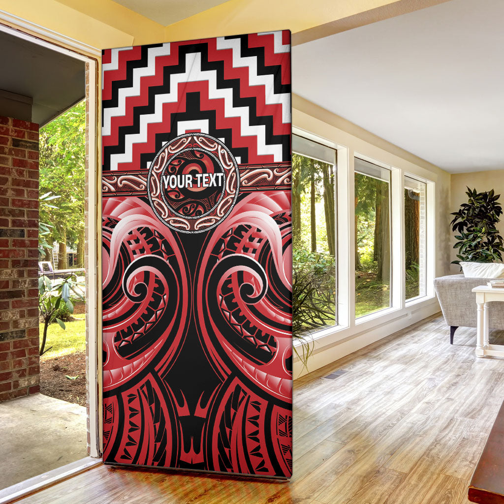 Aotearoa Te Arawa Personalised Door Cover Maori Iwi Poutama Puhoro Tattoo LT14 - Polynesian Pride