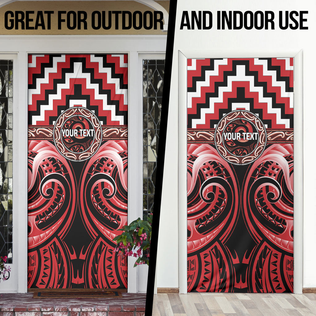 Aotearoa Te Arawa Personalised Door Cover Maori Iwi Poutama Puhoro Tattoo LT14 - Polynesian Pride