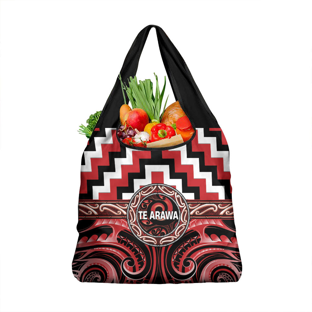 Aotearoa Te Arawa Grocery Bag Maori Iwi Poutama Puhoro Tattoo