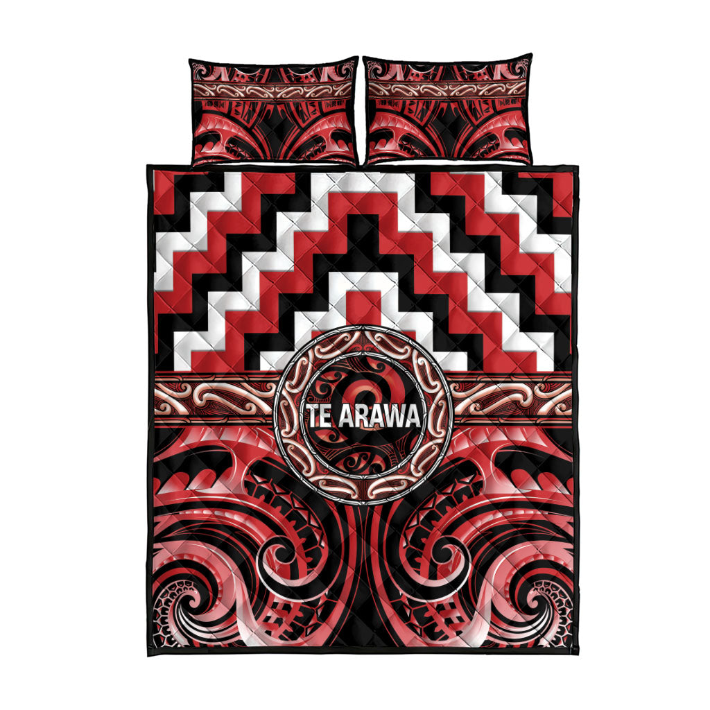 Aotearoa Te Arawa Quilt Bed Set Maori Iwi Poutama Puhoro Tattoo LT14 - Polynesian Pride