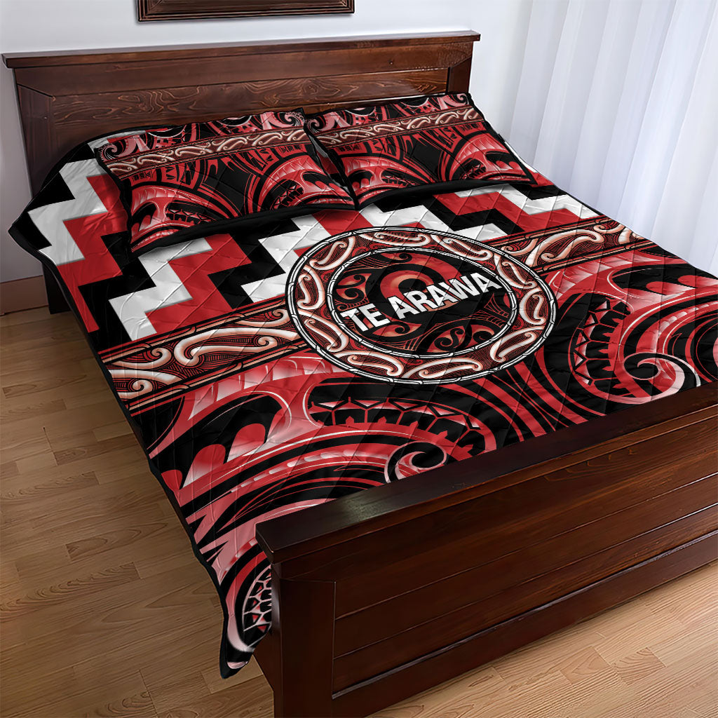 Aotearoa Te Arawa Quilt Bed Set Maori Iwi Poutama Puhoro Tattoo LT14 - Polynesian Pride
