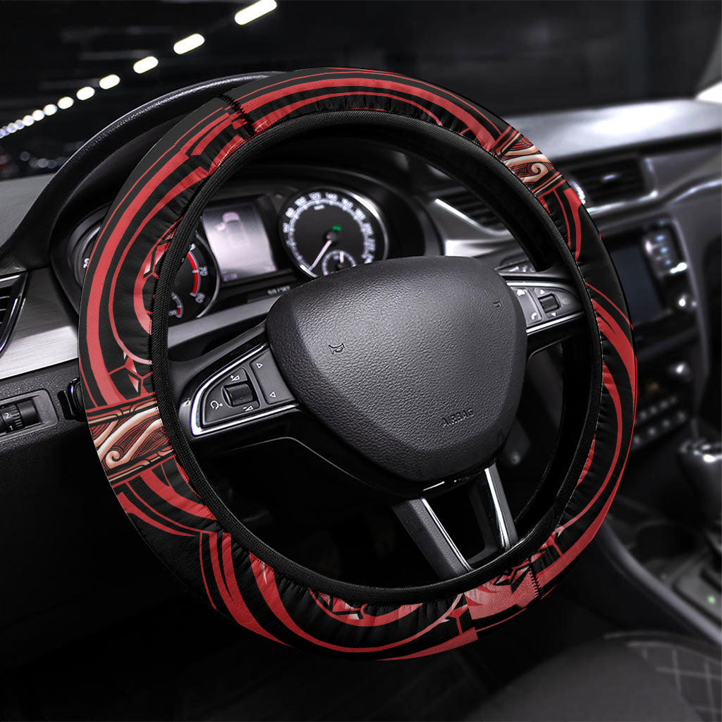 Aotearoa Te Arawa Steering Wheel Cover Maori Iwi Poutama Puhoro Tattoo