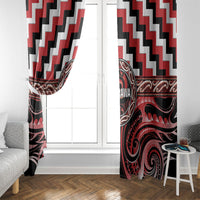 Aotearoa Te Arawa Window Curtain Maori Iwi Poutama Puhoro Tattoo LT14 - Polynesian Pride