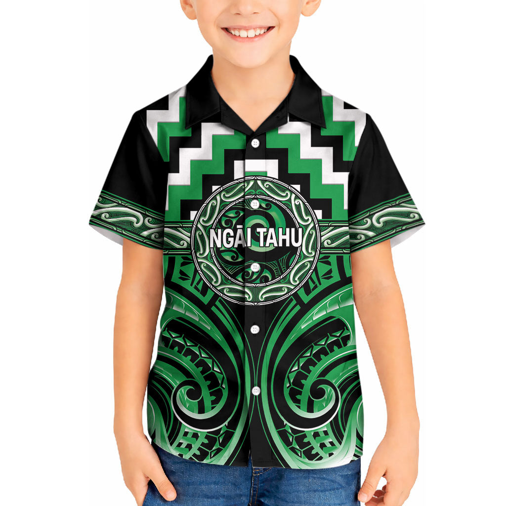 Aotearoa Ngai Tahu Personalised Kid Hawaiian Shirt Maori Iwi Poutama Puhoro Tattoo