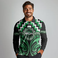Aotearoa Ngai Tahu Personalised Long Sleeve Polo Shirt Maori Iwi Poutama Puhoro Tattoo LT14 - Polynesian Pride
