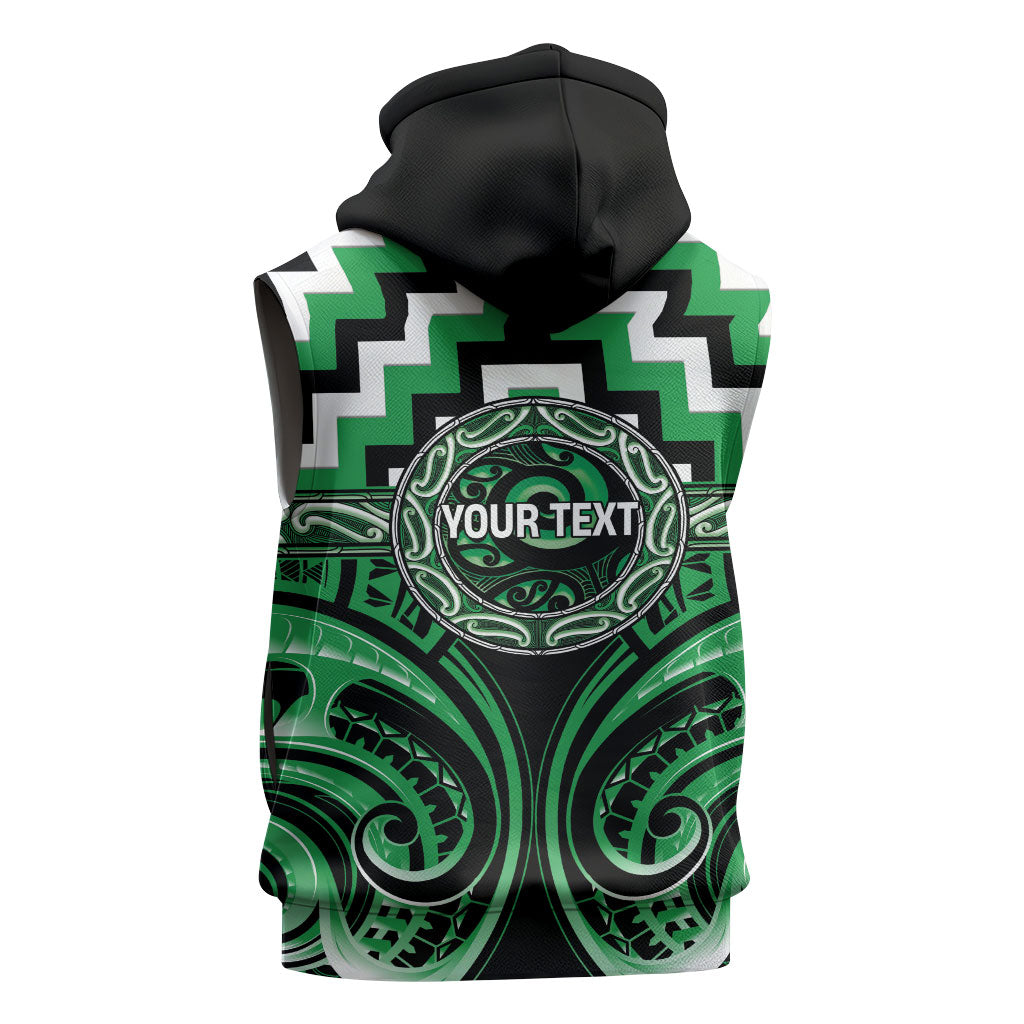Aotearoa Ngai Tahu Personalised Sleeveless Hoodie Maori Iwi Poutama Puhoro Tattoo LT14 - Polynesian Pride