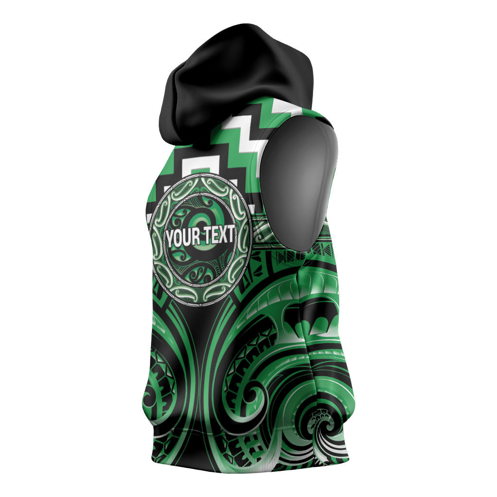 Aotearoa Ngai Tahu Personalised Sleeveless Hoodie Maori Iwi Poutama Puhoro Tattoo LT14 - Polynesian Pride
