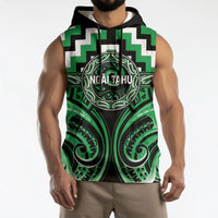 Aotearoa Ngai Tahu Personalised Sleeveless Hoodie Maori Iwi Poutama Puhoro Tattoo LT14 - Polynesian Pride