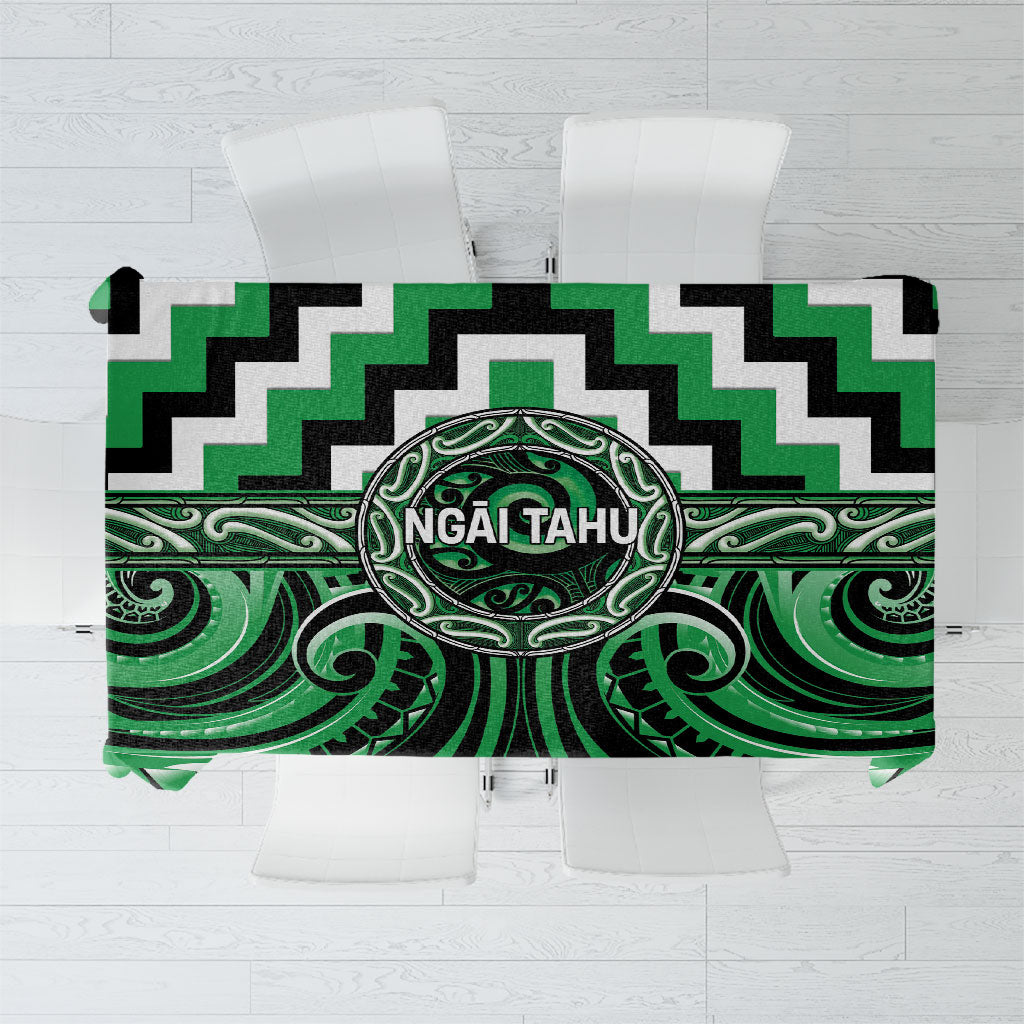 Aotearoa Ngai Tahu Tablecloth Maori Iwi Poutama Puhoro Tattoo LT14 Green - Polynesian Pride
