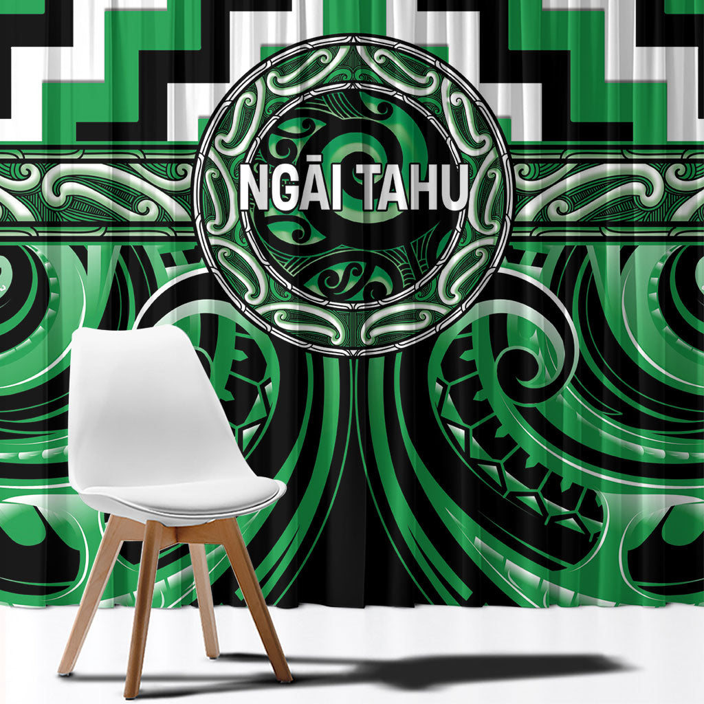 Aotearoa Ngai Tahu Window Curtain Maori Iwi Poutama Puhoro Tattoo LT14 - Polynesian Pride