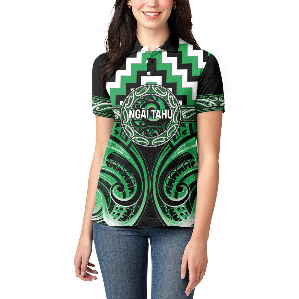 Aotearoa Ngai Tahu Personalised Women Polo Shirt Maori Iwi Poutama Puhoro Tattoo LT14 - Polynesian Pride