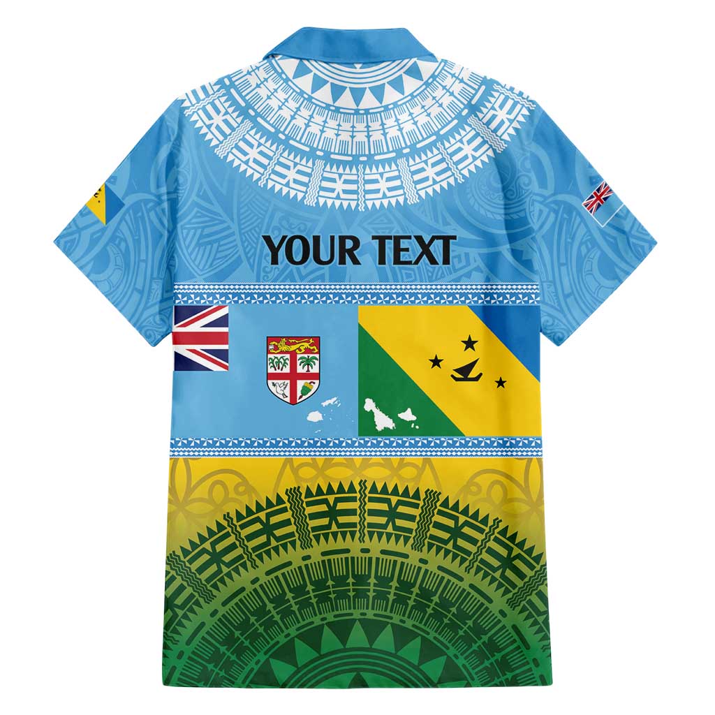 Personalised Malampa Fiji Day Family Matching Short Sleeve Bodycon Dress and Hawaiian Shirt 10 October Fijian Tapa Flag Style