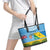 Personalised Malampa Fiji Day Leather Tote Bag 10 October Fijian Tapa Flag Style