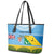 Personalised Malampa Fiji Day Leather Tote Bag 10 October Fijian Tapa Flag Style