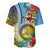 Vanuatu Malampa Fiji Day Baseball Jersey Happy 10 October With Maps Tropical Flowers