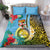 Vanuatu Malampa Fiji Day Bedding Set Happy 10 October With Maps Tropical Flowers