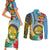 Vanuatu Malampa Fiji Day Couples Matching Short Sleeve Bodycon Dress and Long Sleeve Button Shirt Happy 10 October With Maps Tropical Flowers