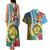 Vanuatu Malampa Fiji Day Couples Matching Tank Maxi Dress and Hawaiian Shirt Happy 10 October With Maps Tropical Flowers