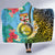 Vanuatu Malampa Fiji Day Hooded Blanket Happy 10 October With Maps Tropical Flowers