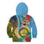 Vanuatu Malampa Fiji Day Kid Hoodie Happy 10 October With Maps Tropical Flowers