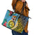 Vanuatu Malampa Fiji Day Leather Tote Bag Happy 10 October With Maps Tropical Flowers