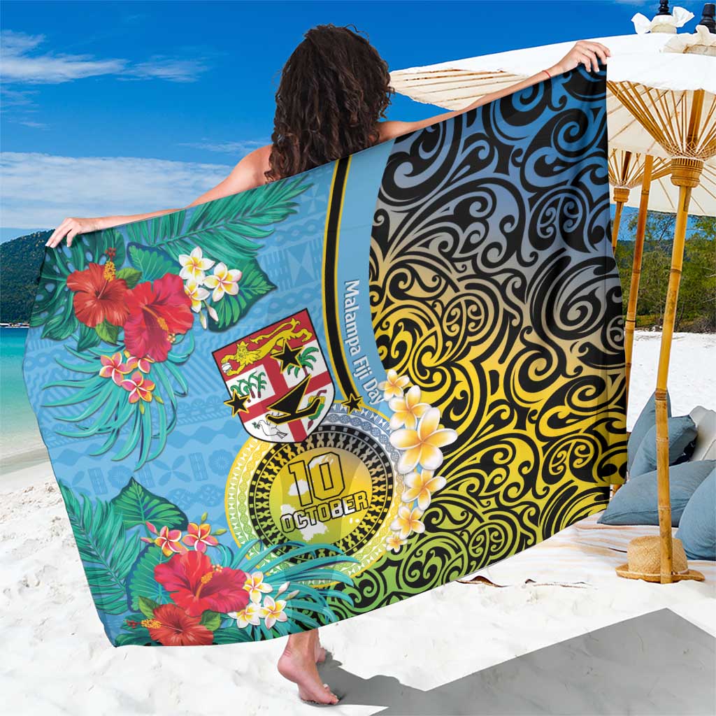 Vanuatu Malampa Fiji Day Sarong Happy 10 October With Maps Tropical Flowers