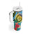 Vanuatu Malampa Fiji Day Tumbler With Handle Happy 10 October With Maps Tropical Flowers