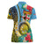 Vanuatu Malampa Fiji Day Women Polo Shirt Happy 10 October With Maps Tropical Flowers