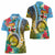 Vanuatu Malampa Fiji Day Women Polo Shirt Happy 10 October With Maps Tropical Flowers