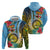 Vanuatu Malampa Fiji Day Zip Hoodie Happy 10 October With Maps Tropical Flowers