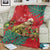 Personalised New Zealand Kakapo Christmas Blanket Meri Kirihimete Silver Fern Mix Pohutukawa