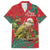 Personalised New Zealand Kakapo Christmas Family Matching Off The Shoulder Long Sleeve Dress and Hawaiian Shirt Meri Kirihimete Silver Fern Mix Pohutukawa