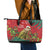 Personalised New Zealand Kakapo Christmas Leather Tote Bag Meri Kirihimete Silver Fern Mix Pohutukawa