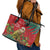 Personalised New Zealand Kakapo Christmas Leather Tote Bag Meri Kirihimete Silver Fern Mix Pohutukawa