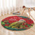 Personalised New Zealand Kakapo Christmas Round Carpet Meri Kirihimete Silver Fern Mix Pohutukawa