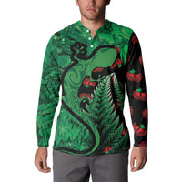 New Zealand Gecko Christmas Button Sweatshirt Meri Kirihimete Paua Shell Mix Pohutukawa LT14 - Polynesian Pride