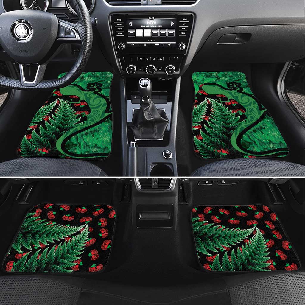 New Zealand Gecko Christmas Car Mats Meri Kirihimete Paua Shell Mix Pohutukawa